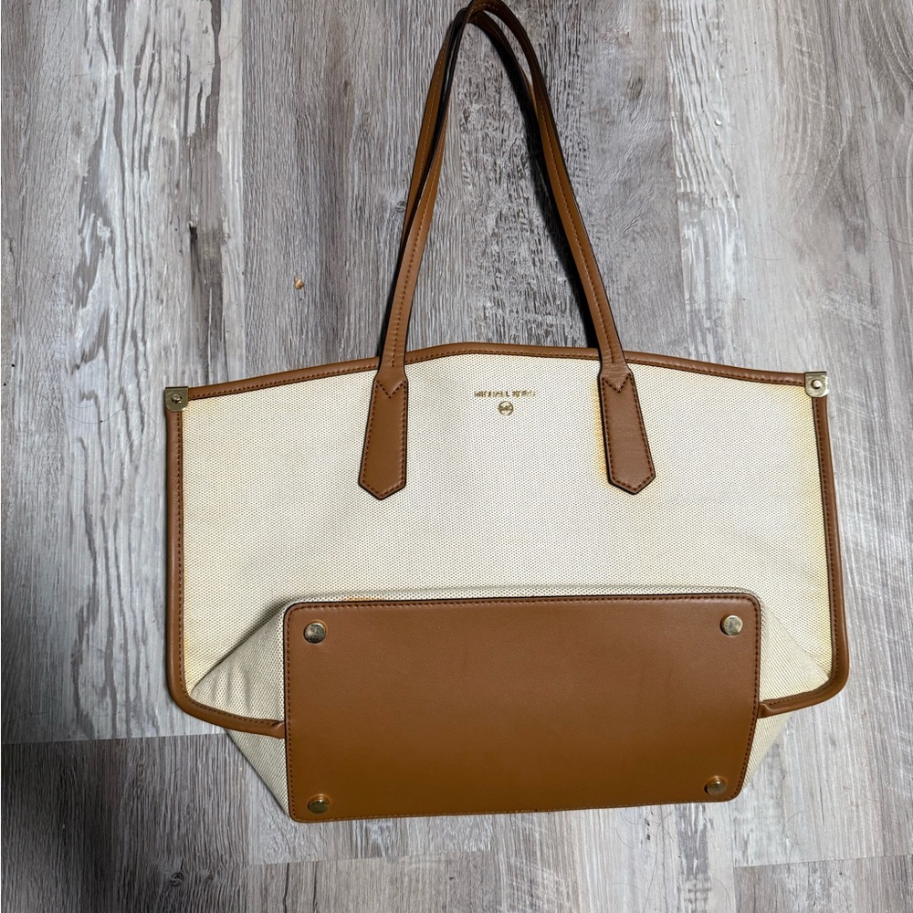 Michael Kors Brown and Cream Tote Bag
